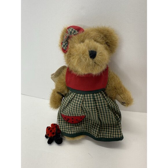 Vintage Boyd's Bears 8"Teddy Bear Plush Dixie with Lady Bug & Bow 2001 Tags - Picture 1 of 12